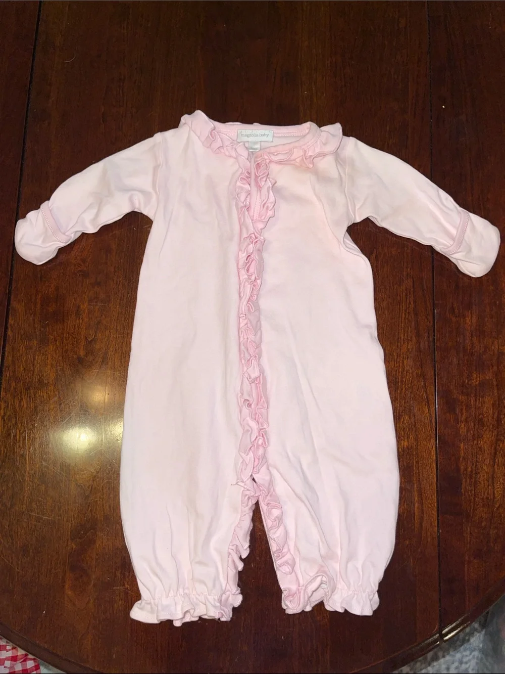 Pink Ruffle-Trim Onesie - Picture 1 of 4
